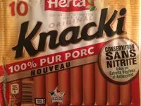 Mängden socker i KNACKI saucisses conservation sans nitrite