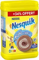Mängden socker i NESQUIK Moins de Sucres Poudre Cacaotée Boite 871g
