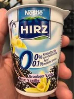 Mängden socker i Hirz Jogurt, Brombeer Vanille 0.1% Fett, Brombeer ...