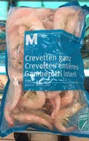 Mängden socker i Crevettes entières