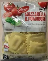 Mängden socker i Ravioli mozzarella e pomodoro (mozzarella et tomate)