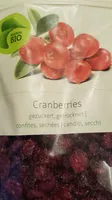 Mängden socker i Cranberries confites, séchées