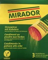 Mängden socker i Mirador Condiment en poudre aux herbes