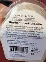 Mängden socker i Bircher müesli