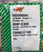 Mängden socker i Bonbons durs aux arômes de framboise, orange et citron