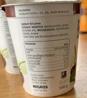 Mängden socker i Joghurt Kirschen