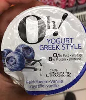 Mängden socker i Yogurt Greek Style Myrtille-Vanille