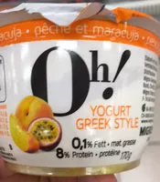 Mängden socker i Oh! Yogurt Greek Style Pêche-Maracuja