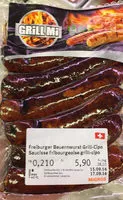 Mängden socker i Saucisse Fribourgeoise Grill-Cipo