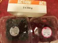 Mängden socker i Myrtilles et Framboises  2 x 250 g