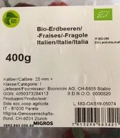 Mängden socker i Bio-Erdbeeren Fraises Italien