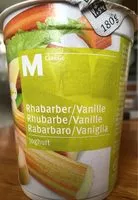 Mängden socker i Yogourt Rhubarbe/Vanille, M Classic