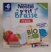 Mängden socker i NESTLE P'TIT BRASSE Fraise BIO 4x90g
