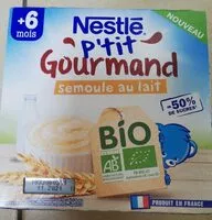 Mängden socker i NESTLÉ P'TIT GOURMAND Semoule au Lait BIO 4x90g