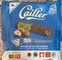 Mängden socker i 4 Barres - Chocolat au lait avec noisettes