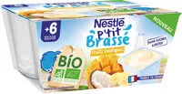 Mängden socker i NESTLE P'TIT BRASSE fruits exotiques BIO 4x90g dès 6 mois