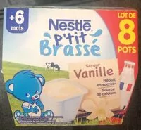 Mängden socker i NESTLE P'TIT BRASSE Vanille 8x100g