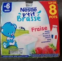 Mängden socker i NESTLÉ P'tit Brassé Fraise 8x100g
