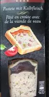 Mängden socker i Pâté en croute avec viande de veau