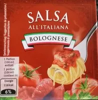 Socker och näringsämnen i Salsa all italiana migros