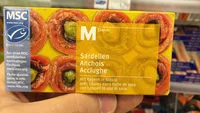 Mängden socker i Anchois avec câpres dans l'huile de soja