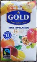 Mängden socker i Gold Max Havelaar Multivitamin 250 ml