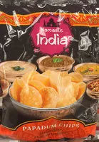 Mängden socker i Namaste India Papadum Chips Snack made from Lentils flour
