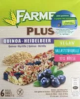 Mängden socker i Barres avec des fruits à coque, quinoa et myrtilles