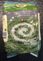 Mängden socker i Gemüse: Rahmspinat gehackt