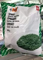 Mängden socker i Spinat gehackt