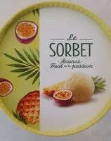 Mängden socker i Sorbet ananas fruit de la passion