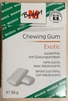 Mängden socker i Chewing gum exotic