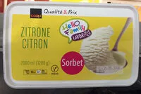 Mängden socker i Citron sorbet