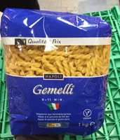Mängden socker i Qualité & Prix Napoli Gemelli Pâte à la semoule de blé dur