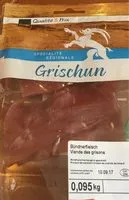 Mängden socker i Viande des grisons