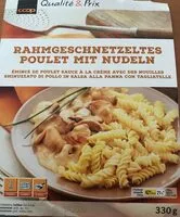 Mängden socker i Émince de poulet à la crème avec des nouilles