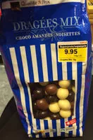 Mängden socker i Dragées Mix Choco Amandes Noisettes
