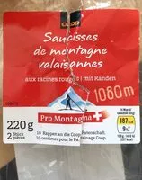Mängden socker i Saucisse des montagnes valaisannes