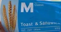 Mängden socker i Toast & sandwich Clair