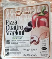 Mängden socker i Pizza Quattro Stagioni