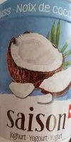 Mängden socker i Saison yogourt noix de coco