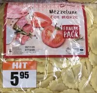 Mängden socker i Mezzelune con manzo
