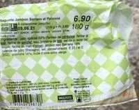 Mängden socker i Baguette jambon serrano et poivrons