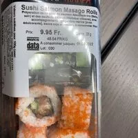 Mängden socker i Sushi salmon masago rolls
