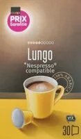 Mängden socker i Café lungo Prix Garantie