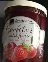 Mängden socker i Confiture extra fruitée quatre fruits