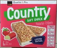 Mängden socker i Country soft snack rhubarbe-fraise
