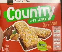 Mängden socker i Country soft snack choco almond