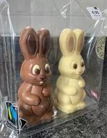 Mängden socker i Fairtrade Milk Chocolate & White Chocolate Bunny Pair