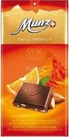 Mängden socker i Munz Swiss Premium Zartbitter Orange / Mandeln 100G